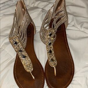 Elegant Gold and Silver Women's Sandals